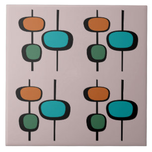 Interesting vintage design of Mid century pink Ceramic Tile
