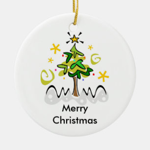 Interfaith Christmas and Hanukkah Ceramic Ornament