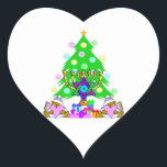 Interfaith Christmas Hanukkah Holiday Fun Heart Sticker<br><div class="desc"></div>