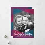 Interfaith Christmas Hanukkah Photo Holiday Cards<br><div class="desc">Modern,  colorful personalized photo holiday cards for interfaith families celebrating both Christmas and Hanukkah. Featuring a sophisticated,  angled colorblock design overlaid on the photo.</div>