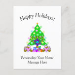 Interfaith Happy Holidays   Card<br><div class="desc">Christmas gifts and Chanukah menorah ornaments for interfaith families who are Jewish and Christian celebrating both holidays this season.</div>
