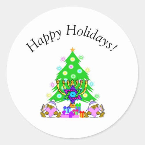 Interfaith Happy Holidays   Classic Round Sticker