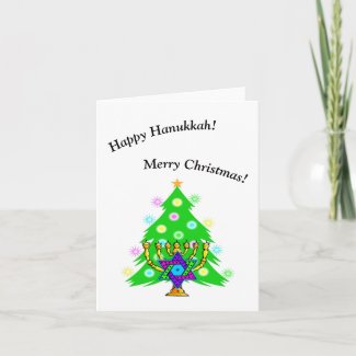Hanukkah and Christmas Seasons Greetings to Interfaith Family and Friends