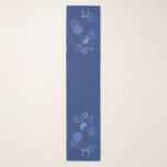 Interfaith Minister Stole (Dark Blue) Scarf<br><div class="desc">Beautiful scarf in shades of dark blue with symbols of different religions and a labyrinth in the background. Suitable for an interfaith minister to use as a ceremonial stole.</div>