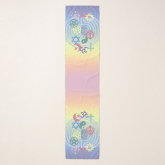 Interfaith Minister Stole (Muted Rainbow) Scarf
