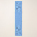 Interfaith Minister Stole (Sky Blue) Scarf<br><div class="desc">Beautiful scarf in shades of sky blue with symbols of different religions and a labyrinth in the background. Suitable for an interfaith minister to use as a ceremonial stole.</div>