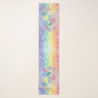 Interfaith Minister Stole (Stained Glass Rainbow) Scarf