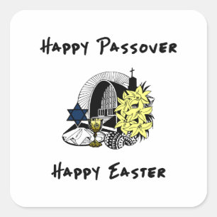 Interfaith Passover and Easter Square Sticker