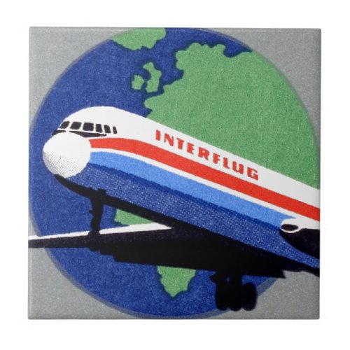 INTERFLUG _ National Airline of DDR East Germany Ceramic Tile