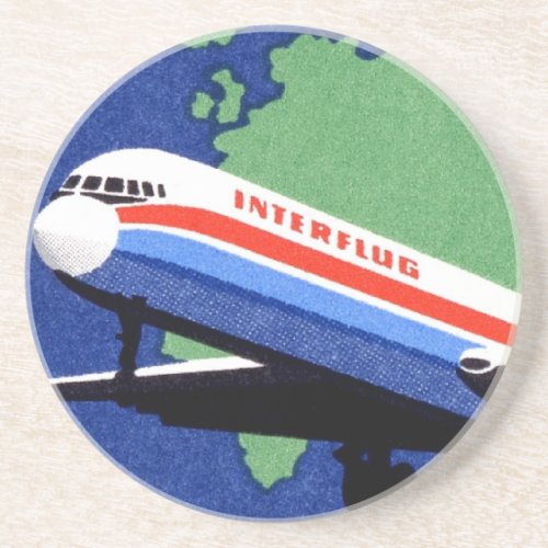 INTERFLUG _ National Airline of DDR East Germany Drink Coaster