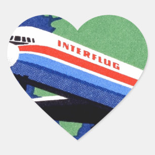 INTERFLUG - National Airline of DDR, East Germany Heart Sticker