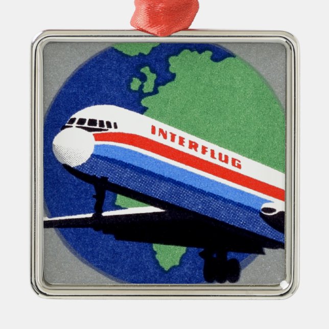 INTERFLUG - National Airline of DDR, East Germany Metal Ornament (Front)