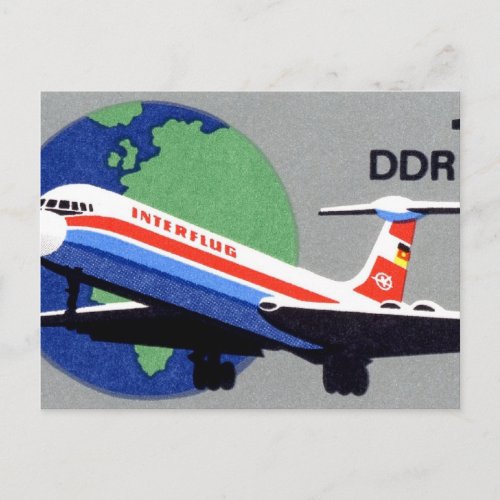 INTERFLUG _ National Airline of DDR East Germany Postcard