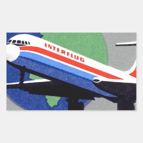 INTERFLUG _ National Airline of DDR East Germany Rectangular Sticker