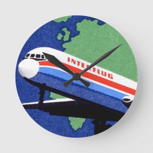 INTERFLUG _ National Airline of DDR East Germany Round Clock