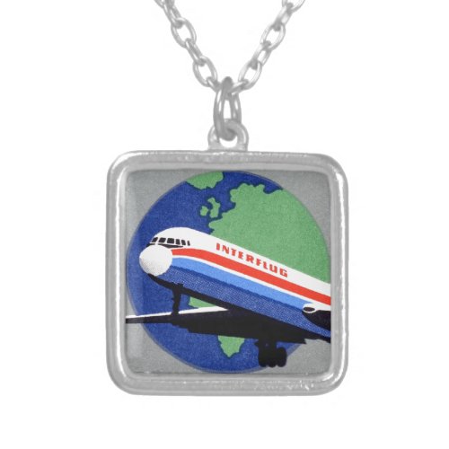 INTERFLUG _ National Airline of DDR East Germany Silver Plated Necklace