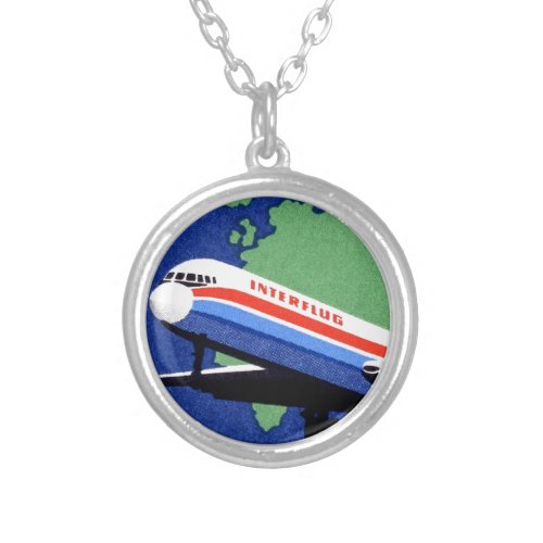 INTERFLUG _ National Airline of DDR East Germany Silver Plated Necklace