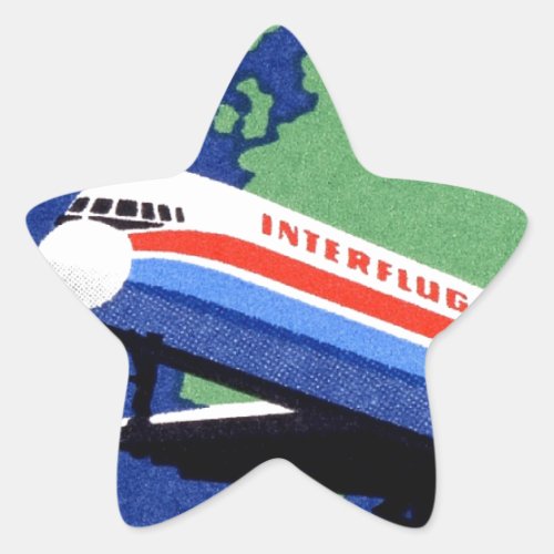 INTERFLUG _ National Airline of DDR East Germany Star Sticker