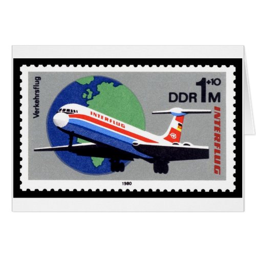 INTERFLUG _ National Airline of DDR Greeting Card