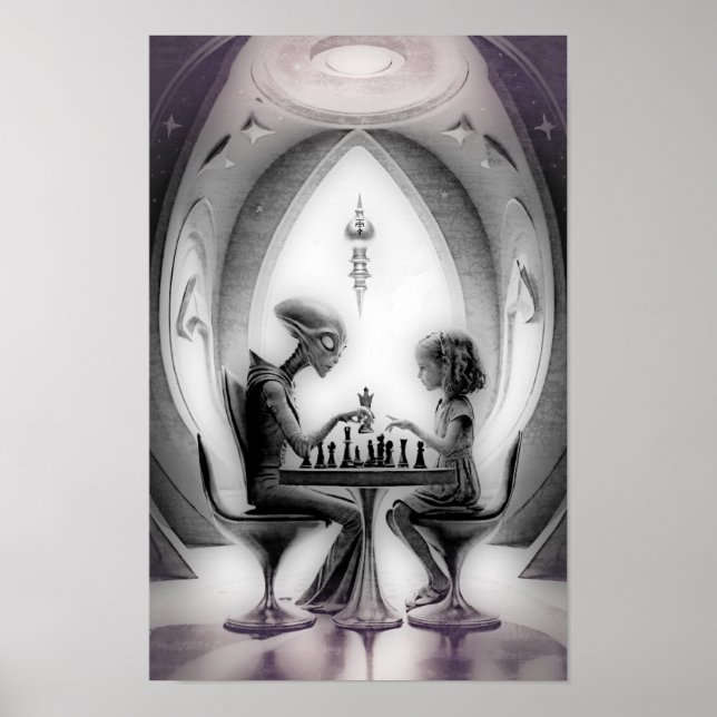 Intergalactic Chess: Alien vs Girl Poster (Front)