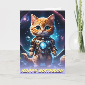 Intergalactic Explorer: Ginger Astronaut Kitten