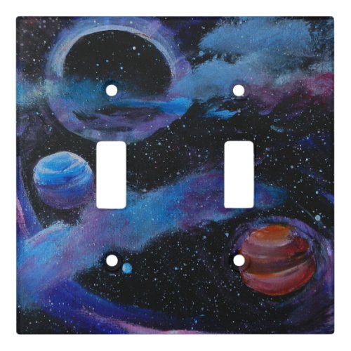 Intergalactic Space Art Planets Nebula the Cosmos Light Switch Cover