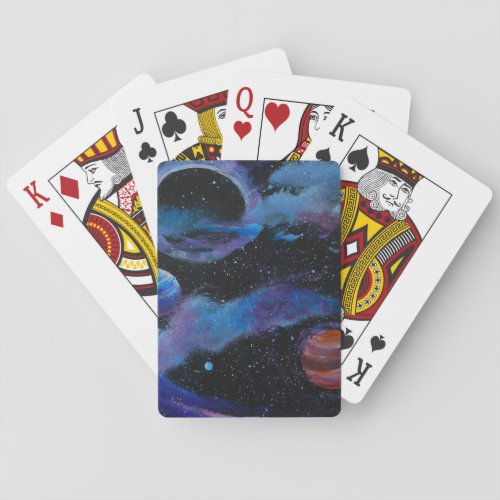 Intergalactic Space Art Planets Nebula the Cosmos Poker Cards