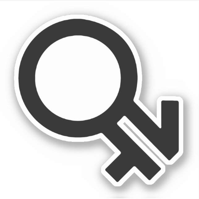 Intergender Gender Symbol Sticker (Front)