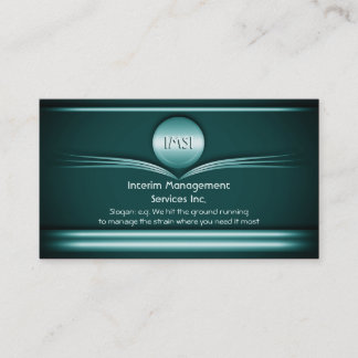 Interim Managers - Art Deco Style Teal Metal Business Card