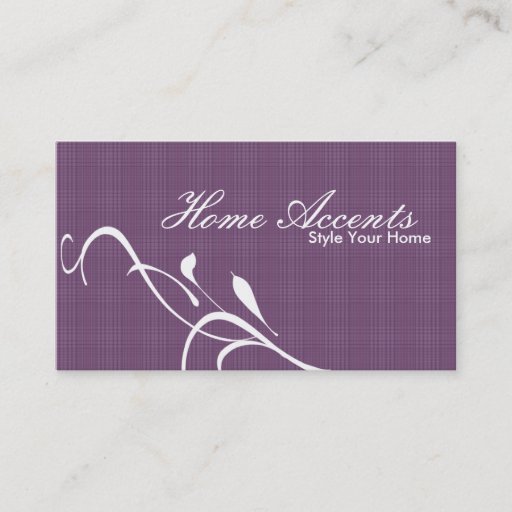 Customizable Interior Decorating Black and White Business Card