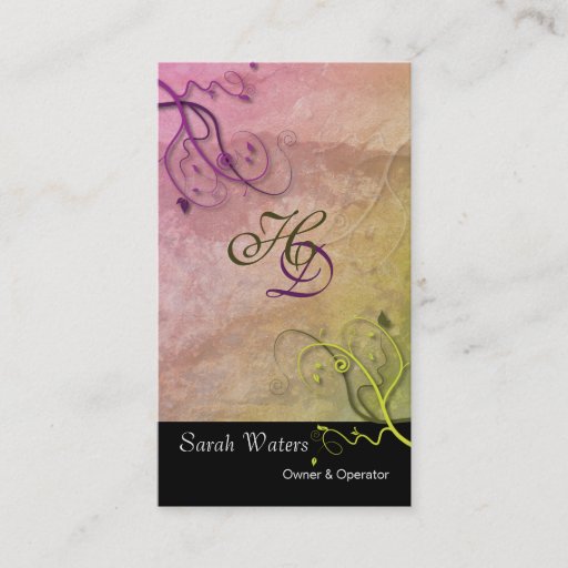 Customizable Interior Decorating Elegant Vines Business Card
