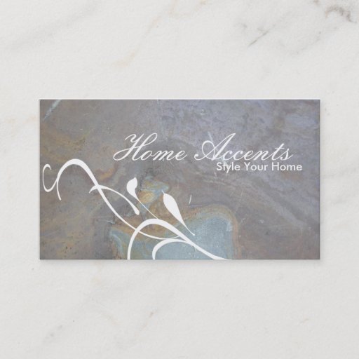 Customizable Interior Decorating Rock Texture Business Card
