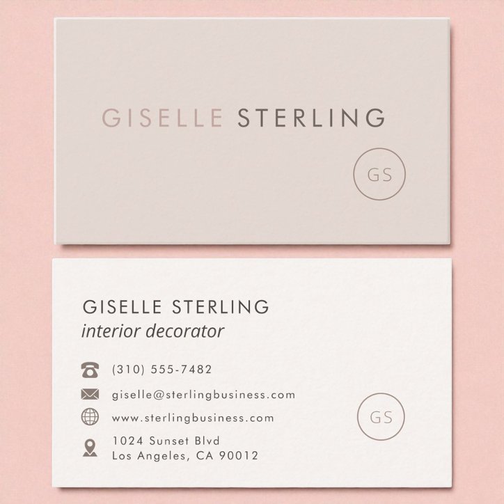 Interior Decorator Blush Pink Minimalist Luxury Business Card
