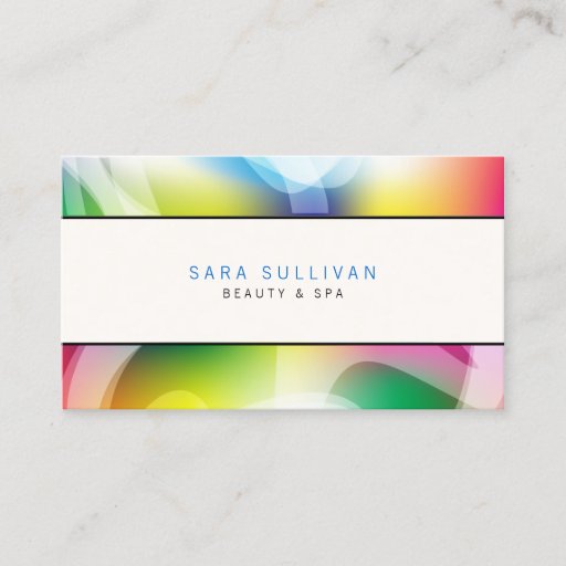 Customizable Interior Decorator Business Card Colorful Swirls