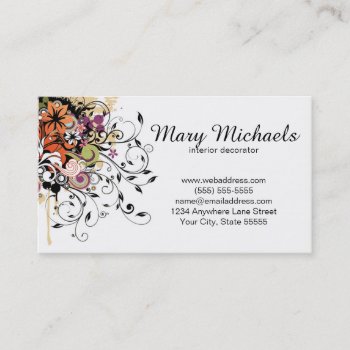 Interior Decorator Business Card Design Template by rhondajaidesigns at Zazzle