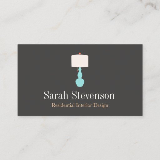 Customizable Interior Decorator Lamp Business Card