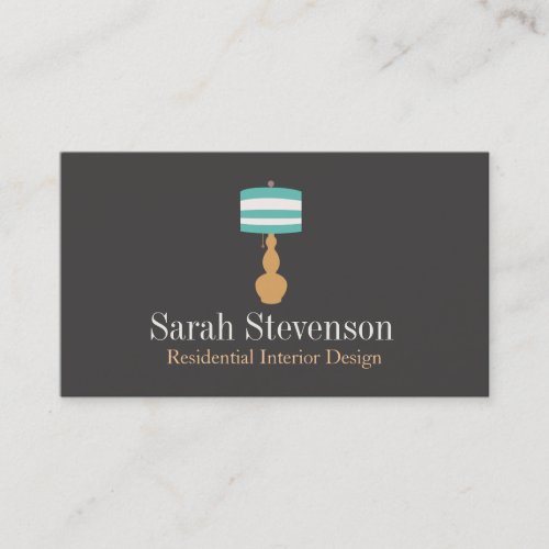 Interior Decorator Lamp Business Card