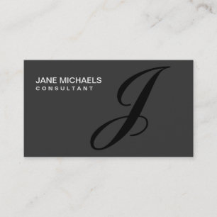 Interior Decorator Monogram Professional Elegant Business Card