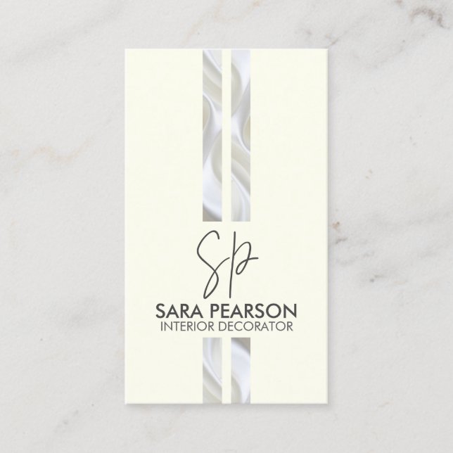 Interior Decorator Remodeling Monogram Business Card (Front)