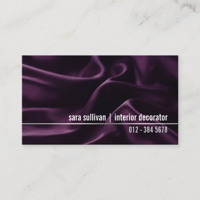Interior Decorator Silk Texture Business Card (Front)
