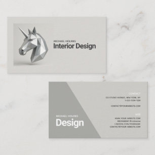 Interior Design 3D Sculpture Unicorn Architecture Business Card