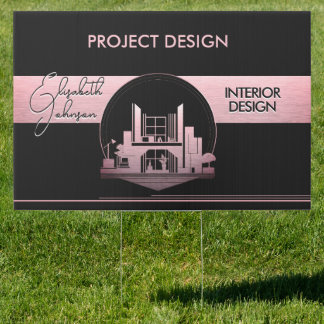 Interior Design Architect Logo Temporary Signage