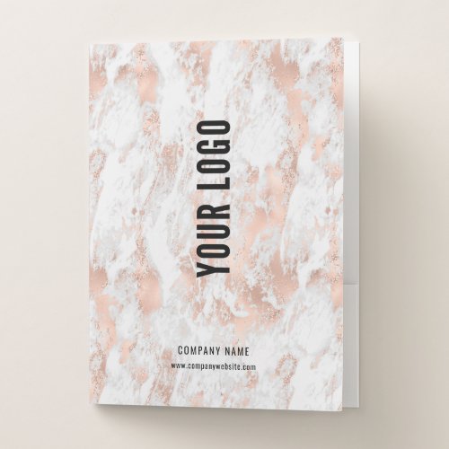 Interior Design Beauty Wellness Rose Gold Marble Pocket Folder