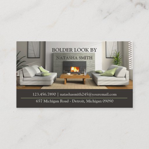 Customizable Interior Design Business Card