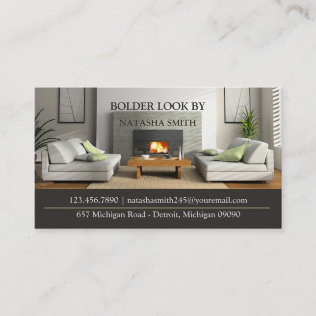 Interior Design Business Card Template (Front)