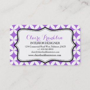 Interior design business circular purple pattern card