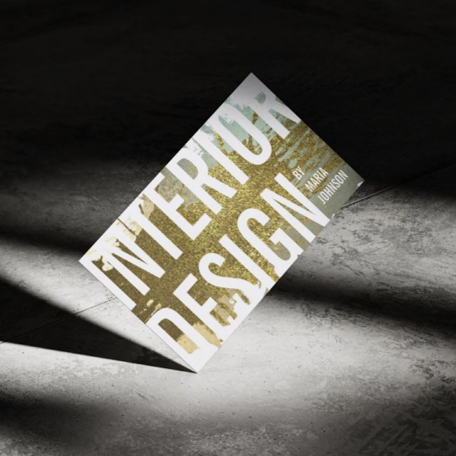 Interior Design Decorator Gold Ink Splash Modern Business Card (Perfect for business)