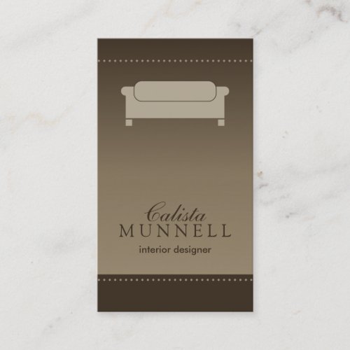 Interior Design/Decorator Mocha Business Card