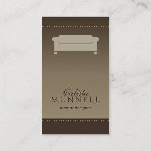Customizable Interior Design/Decorator Mocha Business Card