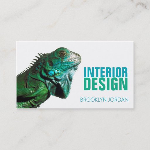 Customizable Interior design designer chameleon business card